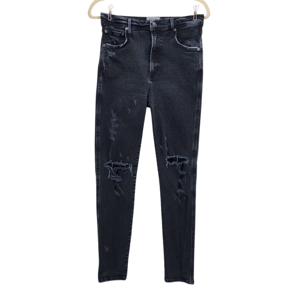Agolde Los Angeles Premium Womens 28 Jeans Roxanne Super High Rise Skinny Ripped